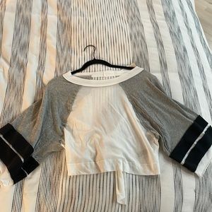 Free People Cropped Tie Up Tee